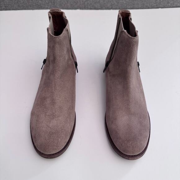 Fry Shoes Womens 7.5 Ash Tan Suede Carly Zip Chelsea Boots B 3478248-Ash - Picture 4 of 12